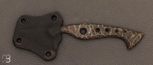 Couteau  " Neck knife " 80CrV2 Stonewashed texturé de Eliott Robinson