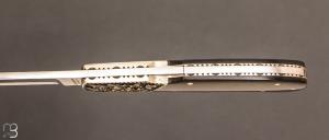 Couteau  "  Front Lock " par Phil Boguszewski - Mitres gravées par Gary Blanchard