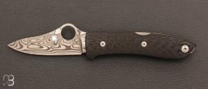 Couteau "  SPYDERCO SPYOPERA  " Damascus Edition limite Sprint Run 2022 - C255CFPD