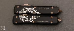 " Set de couteaux Automatique Microtech " - Ultratech® Dead Man's Hand˜ Hellhound® & Warhound™ Signature Series Bronzed Apocalyptic® Standard