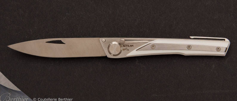 White Corian Actilam S4 Pocket knife