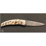 Couteau damas et ivoire de phacochère de Alain & Joris Chomilier