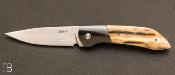 Stéphane Sagric custom folding knife - Mammoth Ivory and Zirconium