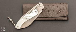   Couteau " Bohémien " par Tony Ruot - Nacre et RWL34
