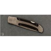 Pocket knife Damascus and Ebony by Friedrich Schneider