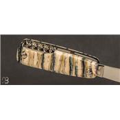 Couteau de poche Canif 8CM molaire de Mammouth par J. Mongin