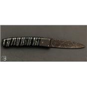 Couteau de poche molaire de mammouth et damas par Philippe Ricard
