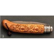 Alpage Wild Skull Olive wood pocket knife