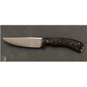 Couteau droit forgé Fennec micarta noir