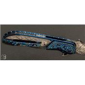 Couteau pliant custom de Larry Newton - Raindrop Damascus