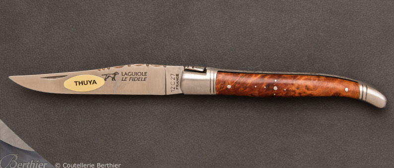 12cm Tuya Burl Laguiole pocket knife