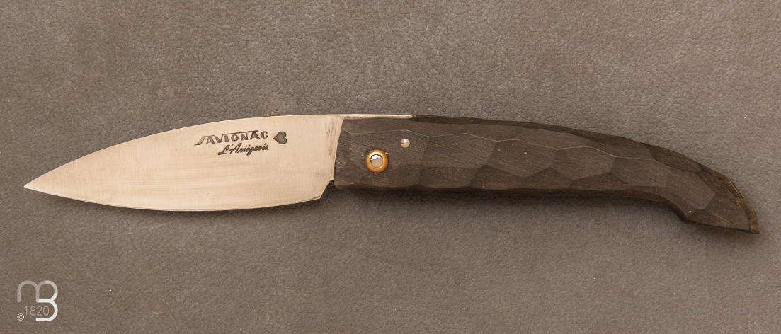 Couteau Ariégeois Corne Noire à facettes