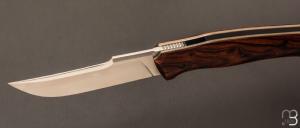   Couteau  "  Blackstar " de collection par Olivier Ouertal - Bois de fer et lame RWL34