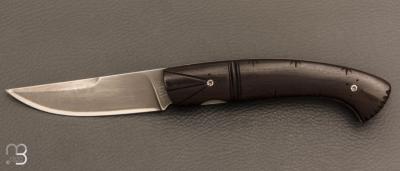   Couteau "1515 Black Inuit" de poche par Manu Laplace - Ebène du Mozambique et lame en 14C28