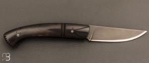   Couteau "1515 Black Inuit" de poche par Manu Laplace - Ebène du Mozambique et lame en 14C28