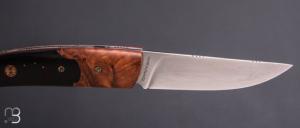   Couteau " 1515 collection Zulu " par Manu Laplace - Loupe de Thuya et ébène