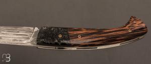   Couteau 1515 collection "Africa" par Manu Laplace - Corne de gnou/Palmier noir et lame 14C28N