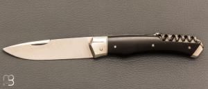   Couteau " 1820 2 pi�ces " custom par Mathieu Herrero - �b�ne et lame en 14C28N