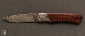 Couteau " Le 1820 Berthier " custom en amourette et damas par Samuel Jugieau 