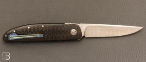    Couteau " 450# " par Des Horn - Fibre de carbone et lame en Damasteel