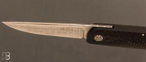    Couteau " 450# " par Des Horn - Fibre de carbone et lame en Damasteel