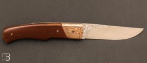   Couteau " Archimède  " à secret par François Chapuis - Micarta et mokumé gane