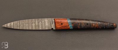  Couteau " Artémis Grand Mamba " par Pascale Sabaté - Lame damas d'Anthony Brochier