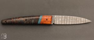  Couteau " Artémis Grand Mamba " par Pascale Sabaté - Lame damas d'Anthony Brochier