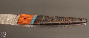  Couteau " Artémis Grand Mamba " par Pascale Sabaté - Lame damas d'Anthony Brochier