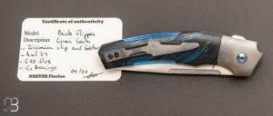   Couteau " Back flipper " custom par Florian Dreyer FD-Knives - G10 et RWL34