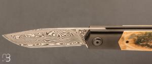  Couteau "Barlow" custom par Romain Lopez - Ivoire de mammouth et Damasteel