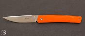 Couteau  "  Basic " G10 orange "pocket clip" de Jean Pierre Martin