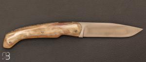 Couteau " Bateleur Slim " par Fil de Forge - Corne de bélier