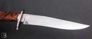    Couteau "Bowie" de Nicolas Mestrallet - Atelier du couteau Vaunaveys - Hêtre echauffé et 80CrV2