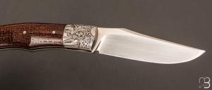 Couteau  " Boxer " custom par Raphaël Durand - Micarta barbwire et RWL-34