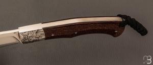 Couteau  " Boxer " custom par Raphaël Durand - Micarta barbwire et RWL-34