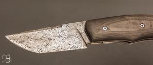   Couteau " Brimbelle " custom par Louis Contat - Fibre de carbone et damas de Nicolas Mestrallet