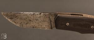   Couteau " Brimbelle " custom par Louis Contat - Fibre de carbone et damas de Nicolas Mestrallet
