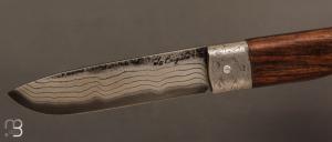  Couteau " Le Bugiste " par Frédéric Maschio - Noyer et lame damas japonais