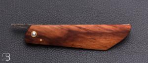     Couteau " Buissonnier " custom par Sourire Duville - Pommier et acier San-maï