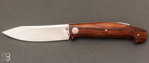   Couteau " Burpee " lock back custom par Frédéric Collin - Bois de fer et lame en RWL34