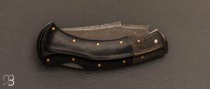  Couteau " Buzzard " pliant custom par Nicolas Weber - Ebène et lame en RWL34