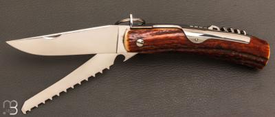    Couteau Chasseur 3 pièces avec anneau 13 cm par Jacques Mongin