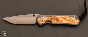 Couteau "  Sebenza 31 Large Box Elder inlay  " L31-1108 de Chris Reeve 