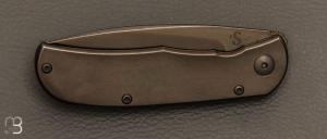 Couteau "Citizen full custom #007 " par Sacha Thiel - Titane et RWL34