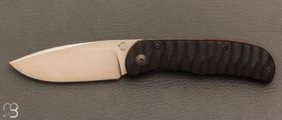   Couteau " Citizen full custom" par Sacha Thiel - G10 noir texturé et RWL34