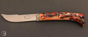 Couteau " Coupe-Coupe  par Laguiole en Aubrac - Loupe de peuplier rouge