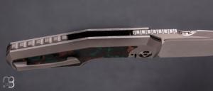  Couteau " Elementak Framelock " de GTKnives - Thomas Gony - Shipwreck carbon inlays et RWL34