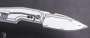   Couteau " Elementak " par CKF Knives et Thomas Gony GTKnives - Titane Cel Shading et M398