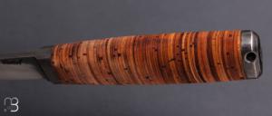   Couteau " F " droit de Frédéric Maschio - écorces de bouleau
